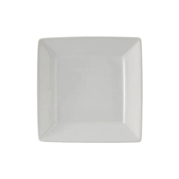 Tuxton China BWH-0845 Plate, 8-1/2", Square, Wide Rim, Microwave & Dishwasher Safe, Oven Proof, Fully vitrified, Lead-Free, Ceramic, DuraTux, White, Pack of 12