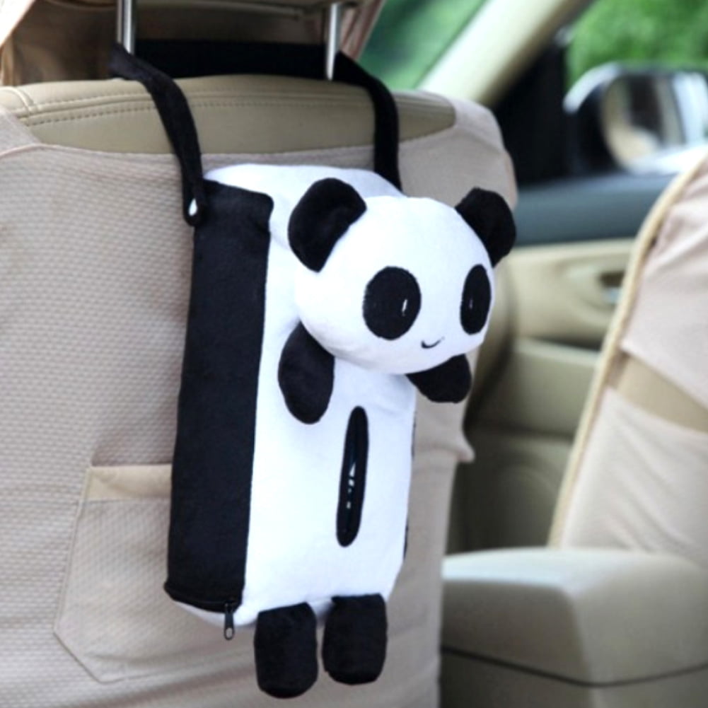 Panda Car Seat Back Tissue Box Paper Napkin Clip Storage Bag Accessories Holder 
