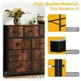 thumbnail image 5 of 9-Drawer Fabric Dresser with Wood Top - Compact Storage Organizer for Bedroom, Closet, Brown, 5 of 8