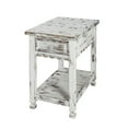 thumbnail image 1 of Rustic Cottage Chairside End Table with 1 Drawer and 1 Shelf, White Antique, 1 of 2