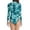 Sky Blue, variant on Womens Bathing Suits Scale Print Long Sleeve Swimsuit High Neck Rash Guard Sun Protection Performance Athletic Swimwear for Pool
