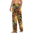 thumbnail image 6 of Men's Pajama Pants with Pockets Sleepwear Lounge Pants Stretch Casual Autumn Leaves Maple Pumpkins, 6 of 7
