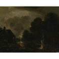 thumbnail image 2 of Aert van der Neer 18x15 Black Ornate Wood Framed Double Matted Museum Art Print Titled - The Farrier (Early or Mid-1650s), 2 of 5