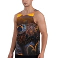 thumbnail image 2 of Yiaed Lizard With Sunglasses Sunset Print Mens Compression Shirt Slimming Body Shaper Vest Workout Tank Tops Abs Abdomen Undershirts-Medium, 2 of 7