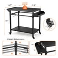thumbnail image 6 of Movable Outdoor Grill Cart – Multi-Functional BBQ Prep Table & Pizza Oven Stand, with Wheels – for Home Party, Bar, Camping, Black, 6 of 8