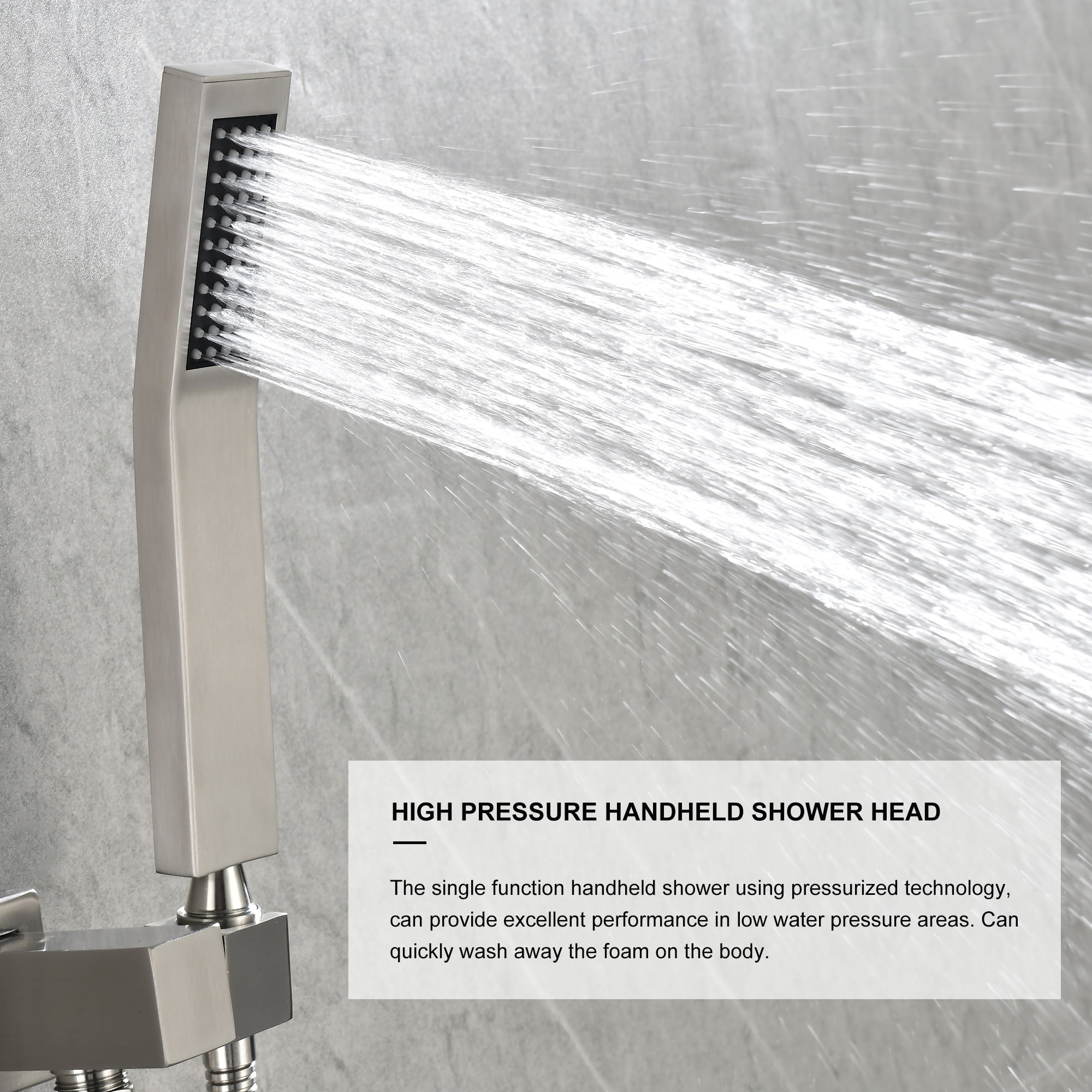 10 Inch Bathroom Rain Shower System Set Wall Mount, Rainfall Shower Head with Handheld