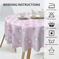 thumbnail image 6 of YFYANG 60 inch Round Table Cloth, Reusable Polyester Pink Floral Stripes Table Cover for Indoor Outdoor Kitchen Restaurant Table Decoration Tablecloths, 6 of 8