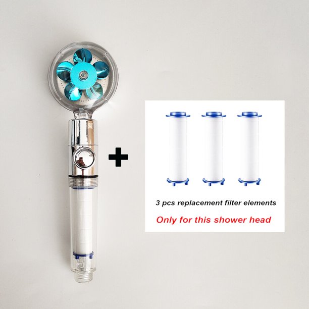 Cabezal de ducha de hélice, rociador de ahorro de agua a alta presión, flujo giratorio de 360 grados con filtro de ventilador, cabezal de ducha de mano para Baño