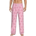 thumbnail image 2 of Picia Pink Bows Mens Soft Woven Cotton Elastic Waistband Sleep Pajama Pant Lounge Sleep Pant With Pockets And Drawstring-X-Large, 2 of 9