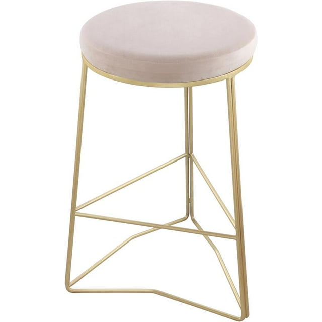 Meridian Furniture Tres Cream Velvet Counter Stool