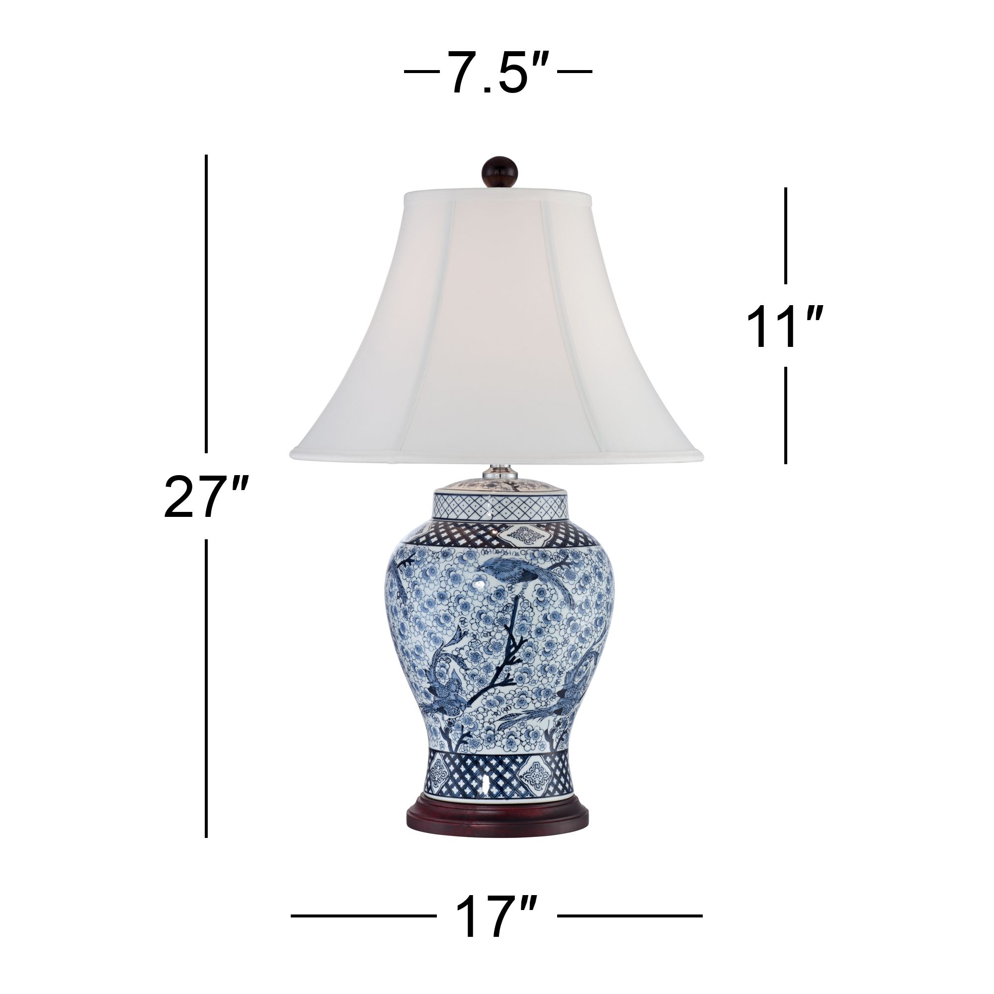 Barnes and Ivy Traditional Table Lamp Crackle Ceramic Blue and