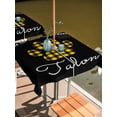 thumbnail image 2 of Outdoor Tablecloth with Umbrella Hole for Patio/Picnic/Party/Camping, Cats Pawprints Waterproof Table Cloth Square Cover Washable, Yellow Black Buffalo Plaid Pets Paw (54"x 54"), 2 of 8