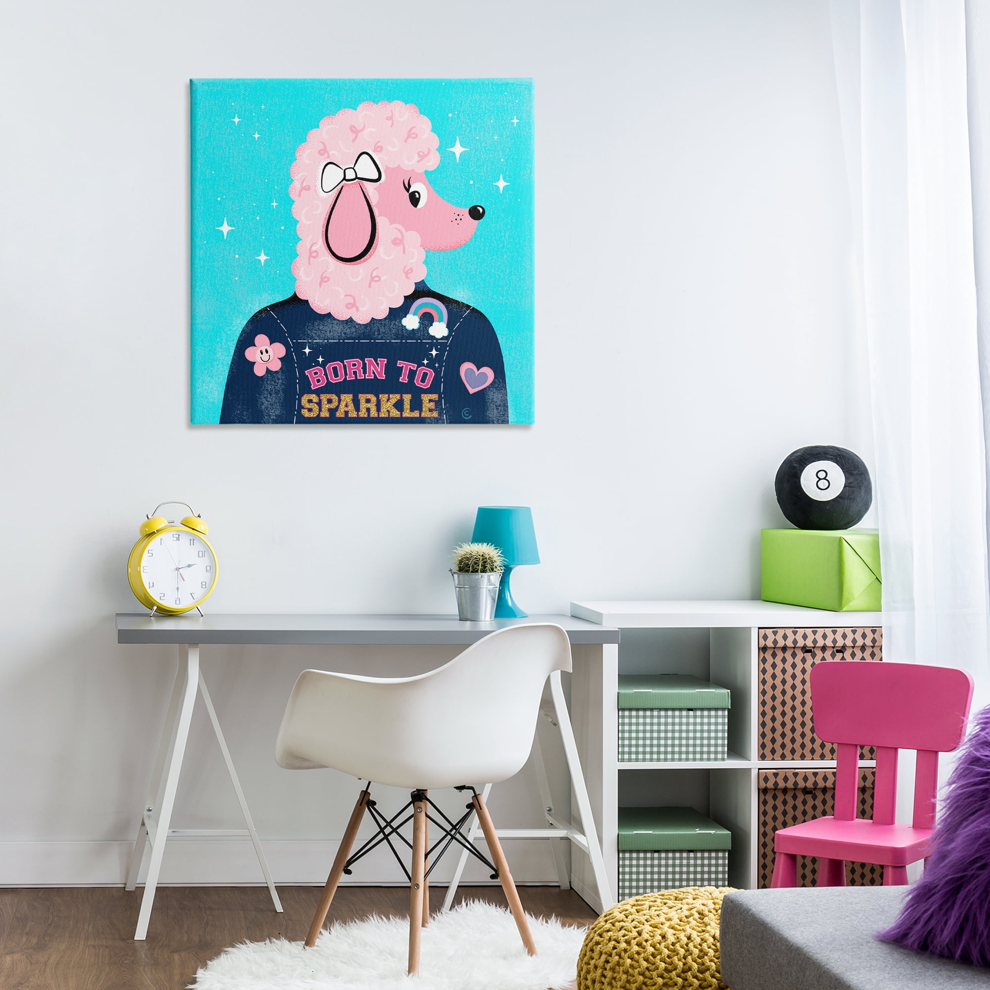 Stupell Industries Born To Sparkle Poodle Animals Painting Wrapped Canvas Art Print Wall Art, 30 x 30