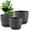 Black With White Speckles, variant on Plant Pots 10/9/8 inch, Set of 3 Modern Decorative Plastic Planters with Drainage Holes and Saucers for House Plants Indoor Flowers Plants, Blue