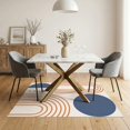 thumbnail image 3 of ODIKA 5'x7' Blue Orange Mid Century Modern Geometric Washable Area Rug Retro Arch Pattern with Circular Motifs Non-Slip, Chair-Friendly for Dining Room, Under Table, Home Office, 3 of 7