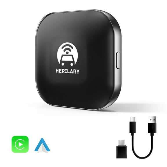 Herilary Wireless Apple Carplay Adapter Wireless Android Auto Car Play Cars Stereo Adapter for OEM Wired to Wireless CarPlay Dongle for Cars