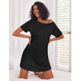 thumbnail image 2 of Ekouaer Nightgowns for Women Cotton Night Gown 3 Pack Sleep Shirts Short Sleeve Nightshirt Soft Sleepwear Nightdress, 2 of 6
