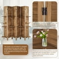 thumbnail image 4 of 6-Panel Room Divider with Shelves,5.6ft Tall Folding Privacy Screen Panels, Room Divider Wall Divider for Room Separation, Room Divider Shelves,Effectively Block Sight,Brown, 4 of 6