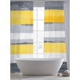 thumbnail image 5 of Yellow Gray Abstract Sheer Curtains 96 Inches Long 2 Panels Geometric Strip Light Filtering Semi Sheer Window Curtains Drapes for Bedroom Living Room 52"x96", 5 of 7