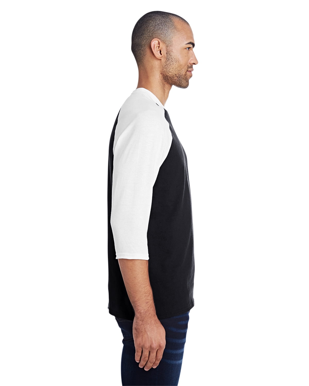 Mens Heavy Cotton ¾-Sleeve Raglan 3 Pack