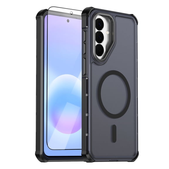 Dteck for Galaxy S26 5G Phone Case with Screen Protector, for Samsung S26 Case Compatible with MagSafe, Shockproof Drop Protection for Samsung S26 Matte Cover,Black