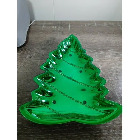 Green Christmas Tree Serving Dish, display your holiday candy cookies &