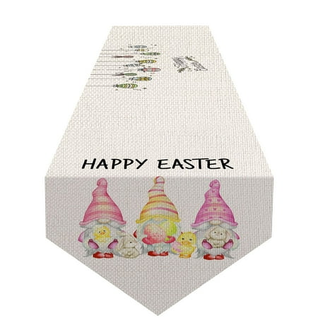 

suidie Table Cloth House Decoration Stain-resistant Fashionable Easter Table Decor Runner