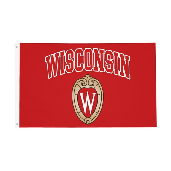 University Of Wisconsin - Madison 3x5 Ft Double-Sided Printed Flag Indoor Outdoor Decorative Banner Polyester Material No Flagpole