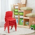 thumbnail image 3 of Gymax 4-pack Kids Plastic Stackable Classroom Chairs Indoor/Outdoor Kindergarten Red, 3 of 10