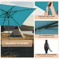 thumbnail image 3 of MONDAWE Rectangular Market Umbrella with Lights 10 x 6.5 FT Outdoor Solar LED Patio Umbrella Tilt and Crank Aluminum Commercial Table Umbrella for Pool Backyard Balcony, 3 of 7