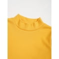 thumbnail image 5 of Yhong Kids Boys Girls Solid Color Thermal Underwear Tops Turtleneck Baselayer Warm T-Shirt Long Yellow 140, 5 of 7