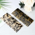 thumbnail image 2 of Unique Bargains 2pcs Acetate Wide Comb Wide Tooth Comb for Curly Wet Hair Thick Tooth Comb Beige Brown Black 4.61"x1.97", 2 of 6
