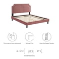 thumbnail image 7 of Twin Bed Nailhead Trim Dusty Pink Velvet Tapered Wood Legs, 7 of 7