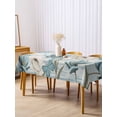 thumbnail image 3 of Spring Floral Rectangle Tablecloth, Vintage Tulips Flower Butterfly Retro Wood Blue Waterproof & StainResistant Tablecloth, Washable Oil-proof Table Cover for Dining/Party/Wedding/Buffet 54x108 In, 3 of 9