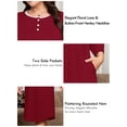thumbnail image 4 of SHOWMALL Women's Plus Size Nightgowns 3/4 Sleeve Sleepwear Button Down Sleep Dress with Pockets XL-5XL, 4 of 7