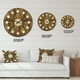 thumbnail image 4 of Designart 'Black and Gold Swirl I' Mid-Century Modern Wood Wall Clock, 4 of 5