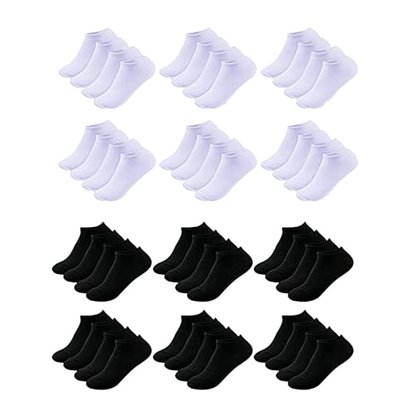 Chroia Socks for Women, 12 Pair Solid Color Ankle Socks, Sports Leisure Odor Resistant Sweat Absorbing Breathable Socks