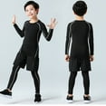 thumbnail image 3 of Kiijoy Boys Girls Athletic Compression T-Shirt Leggings Shorts Running Outfits, Sizes 6-7, 3 of 4