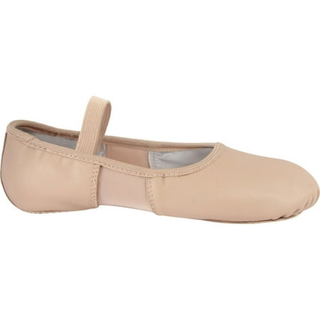 Pink Leather Spandex Split Sole Elastic Strap Ballet Shoes 5-12
