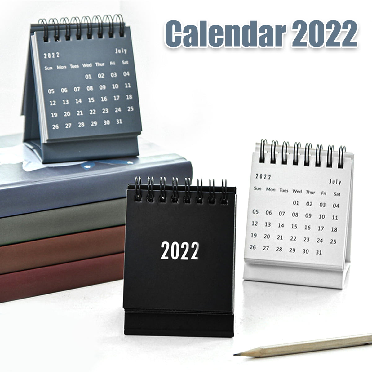 NUOBESTY 2020 Desktop Calendar 1Pc Mini Stand Up Table Calendars Desk Coil DIY Memo Pad Yearly Agenda Organizer Schedule Planner for School Home Black Office 