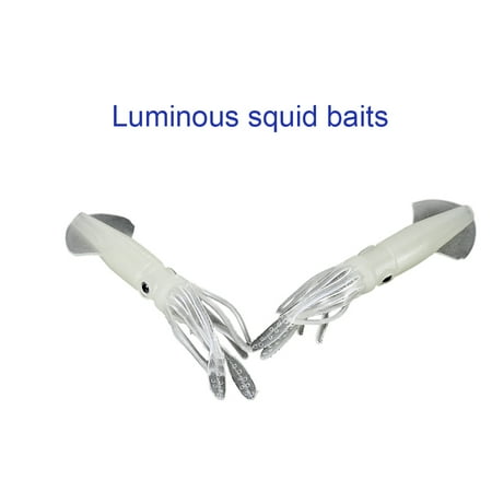 Synthetic Octopus Skirt Fishing Lure with Cuttlefish Shape Glow in the Dark Luminous Squid Soft Bait