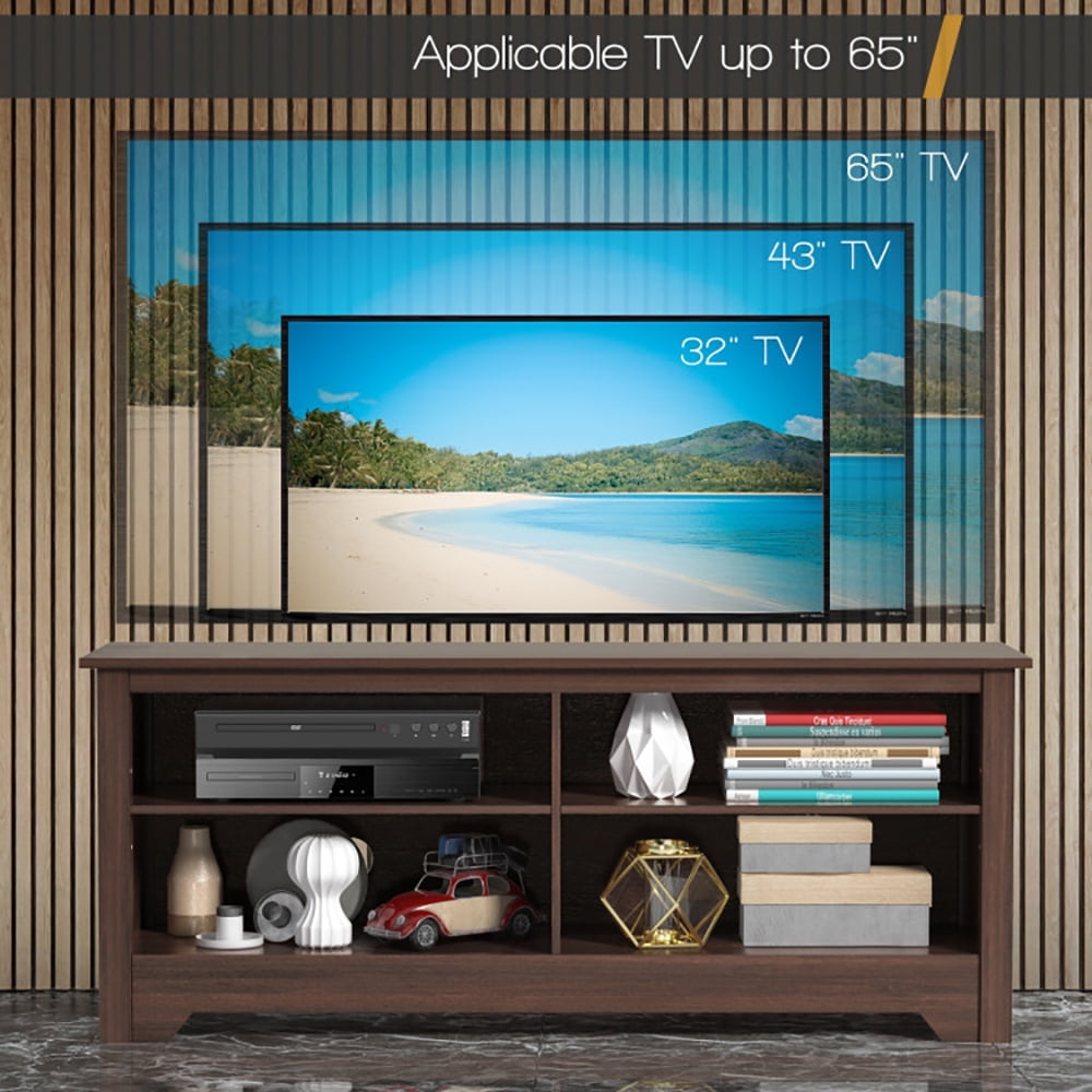 Finihen TV Stand, TV Cabinet, 58 Inch Wooden Entertainment Media Center TV Stand, Media Entertainment Center with Storage, for Living Room, Bedroom, Espresso