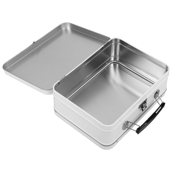 LOLIPPYY Metal Storage Tin with Lock and Handle Portable for Candy and Cookies