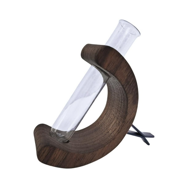 Clip para ventilación de florero de coche, jarrón de tubo de ensayo, accesorios decorativos para el interior del automóvil Marrón oscuro