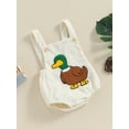 thumbnail image 5 of Suealasg Newborn Baby Girl Summer Outfits Corduroy Sleeveless Duck Embroidery Romper Bodysuit Overalls 3 6 9 12 Months Infant Cute Clothes, 5 of 9