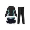 thumbnail image 3 of Sholeno Girls Rash Guard Swimsuit UPF 50+ Long Sleeve Bathing Suit Beach Sports Athletic Swimwear Black 16, 3 of 7