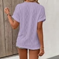 thumbnail image 6 of yeiolnoer Shirts for Women Short Sleeve V Neck Sweater Eyelet Tunic Top Knit Elegant Summer Spring Tops Casual Blouse, 6 of 6