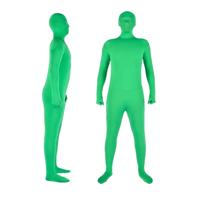 Fotografía de cuerpo completo Chromakey Green Suit Unisex Adult Green Bodysuit