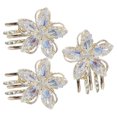 thumbnail image 4 of 3 unids flores de cristal garra clips de pelo pequeño pelo pinza clips mujeres garra abrazaderas, 4 of 4
