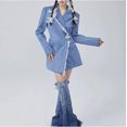 thumbnail image 3 of Calentadores de piernas para mujer, calcetines de mezclilla estilo punk rock, estilo harajuku, ajustables, hasta la rodilla, estilo japonés, moda urbana, calentadores de piernas, 3 of 4